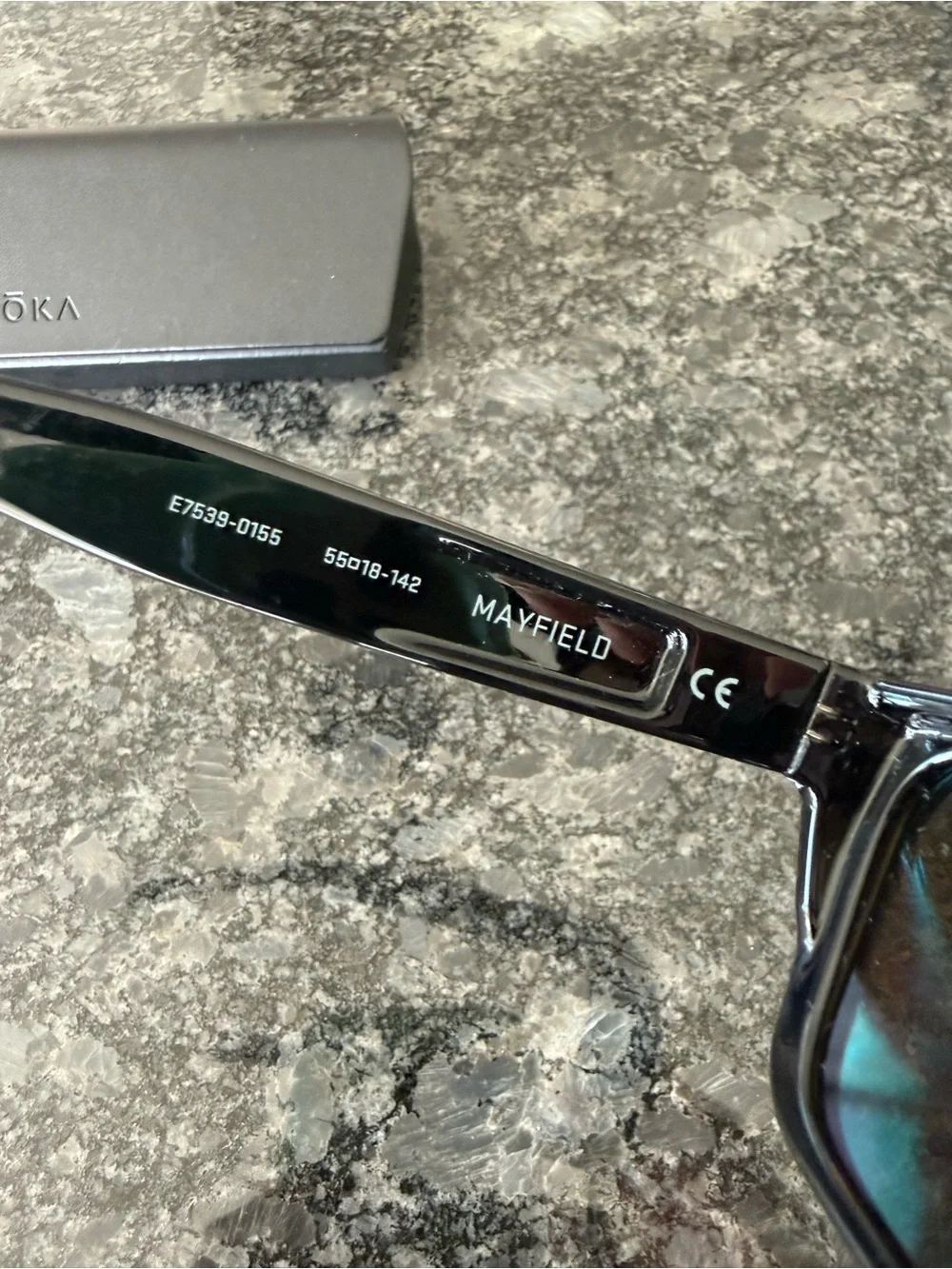 RŌKA Black Frame Sunglasses with Green Mirrored Lenses